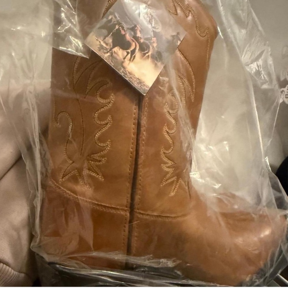 Old West Brown Leather Cowboy Boots